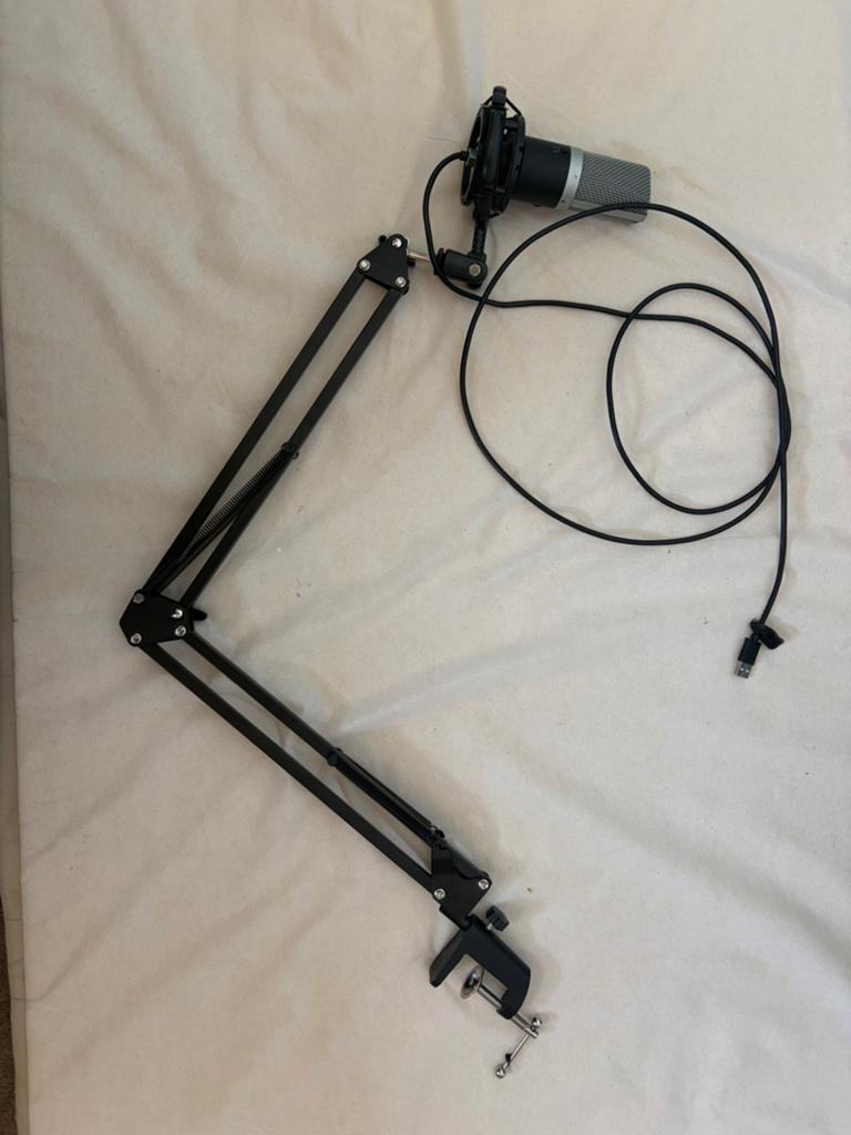 Fifine mic met arm, Ophalen of Verzenden, Zo goed als nieuw, Studiomicrofoon