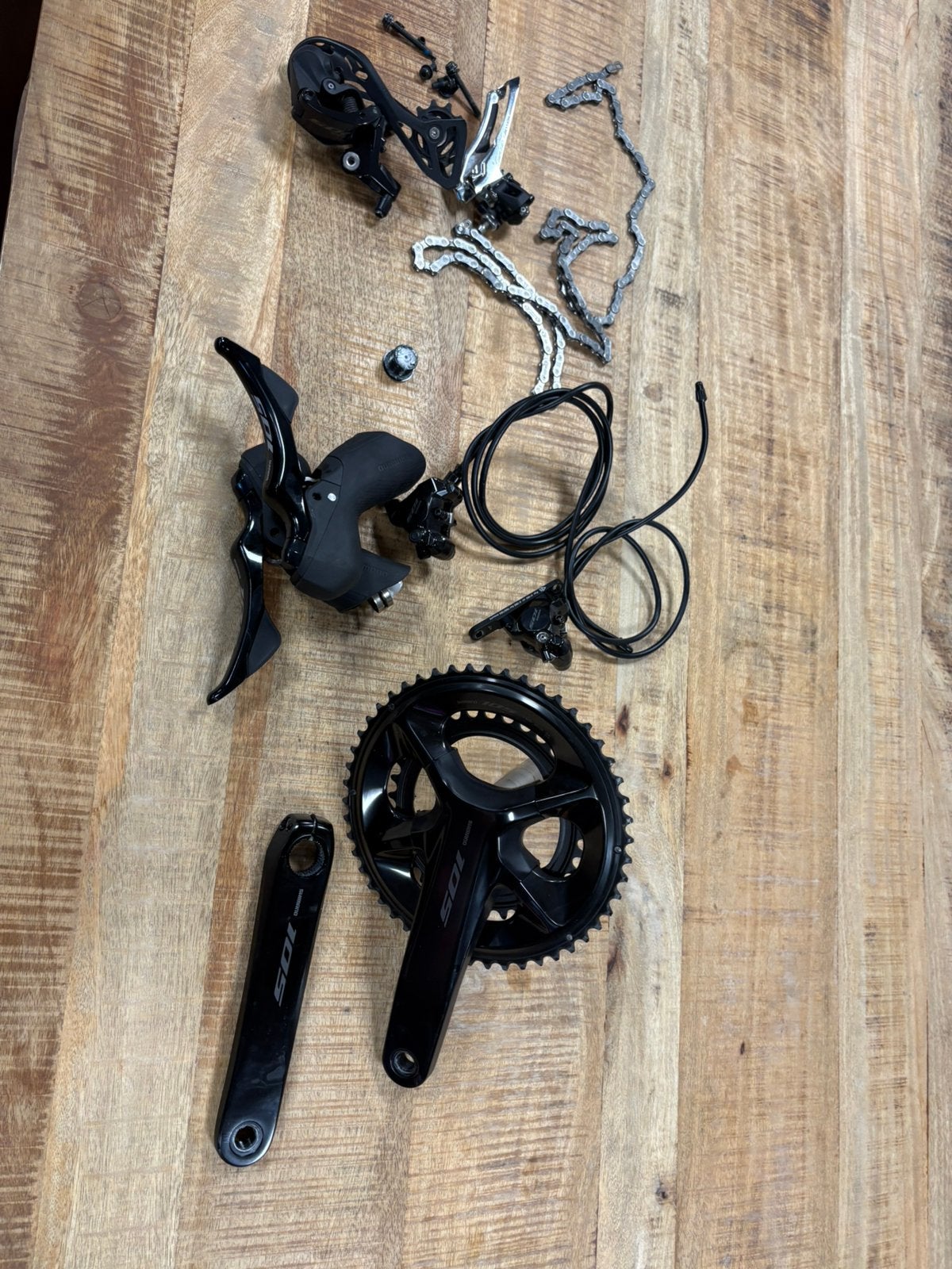 Shimano 105 12 speed groepset R7120 mechanisch, Ophalen of Verzenden, Zo goed als nieuw