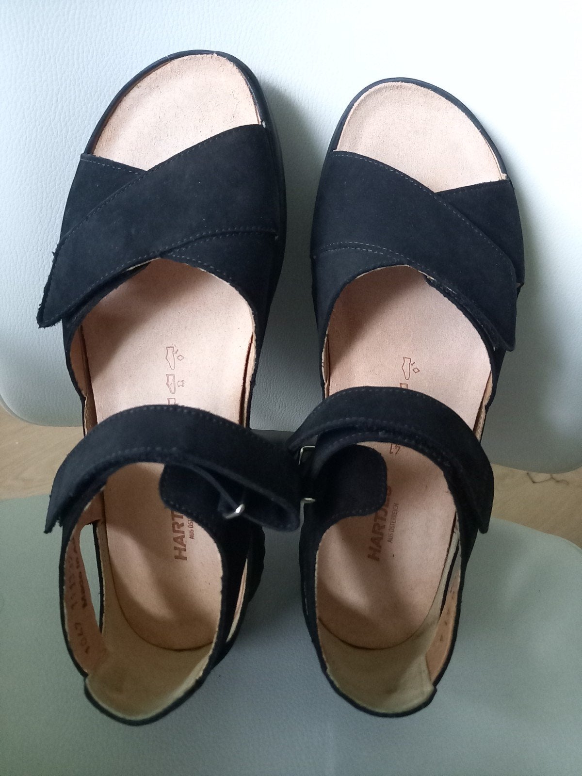Zwarte sandalen merk Hartjes, maat 41, Ophalen of Verzenden, Zo goed als nieuw, Zwart, Sandalen of Muiltjes