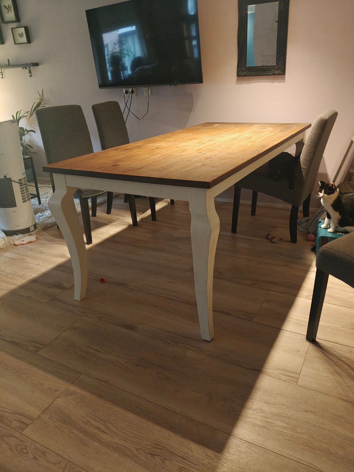 Mooie, grote houten eettafel (190x90cm), Huis en Inrichting, Tafels | Eettafels, Ophalen, 50 tot 100 cm, Zo goed als nieuw, Vijf personen of meer