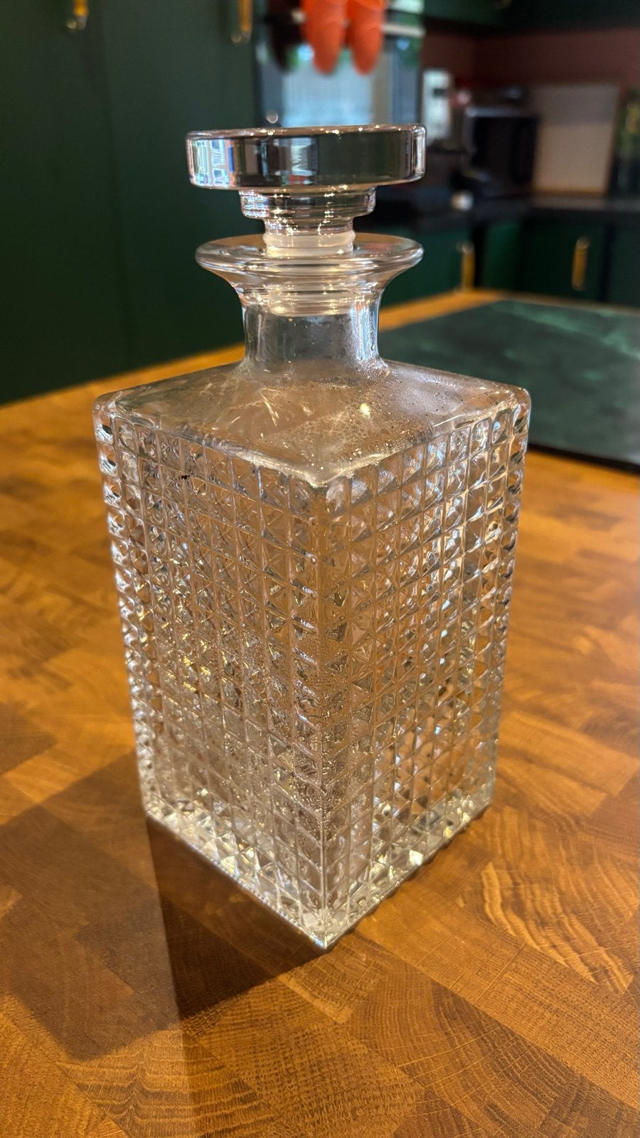 Set van 2 Glazen Karaffen met Diamantpatroon, Ophalen of Verzenden