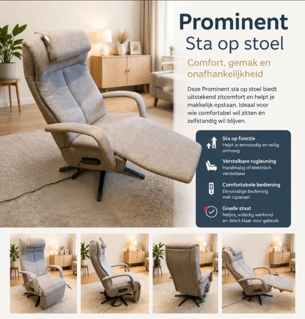 Prominent sta op stoel, Ophalen, Luxe, 75 tot 100 cm, Zo goed als nieuw