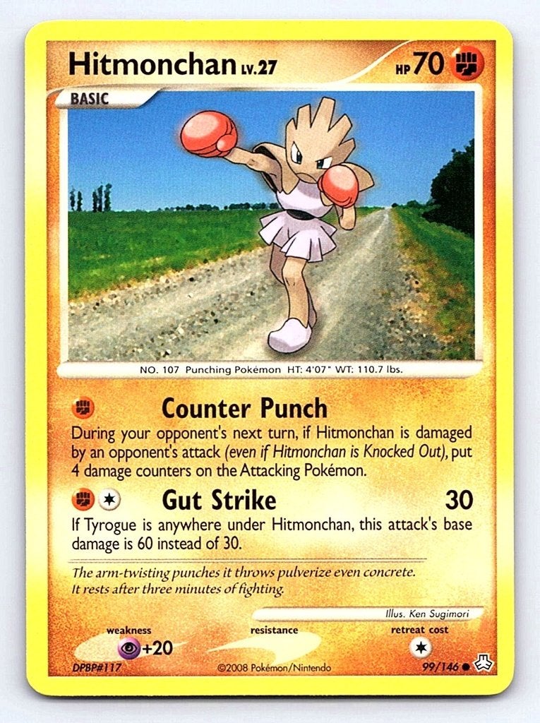Hitmonchan LA 99 non holo, Ophalen of Verzenden, Zo goed als nieuw, Losse kaart