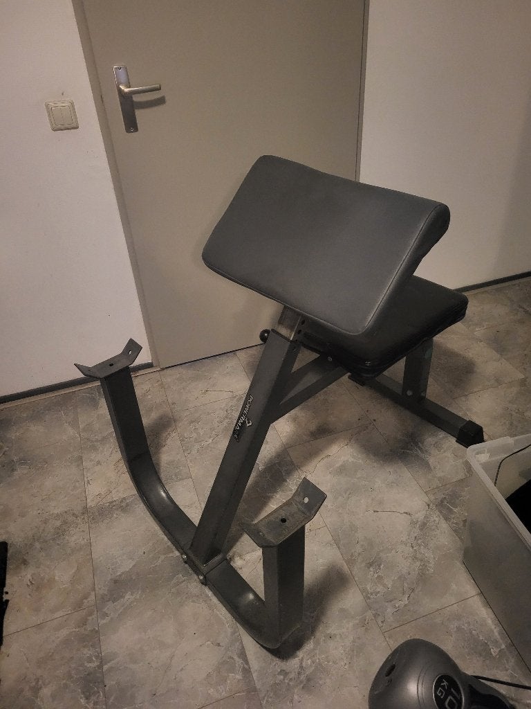 Verstelbare Powermaxx Preacher Curl Bank, Sport en Fitness, Ophalen, Gebruikt, Armen, Fitnessbank