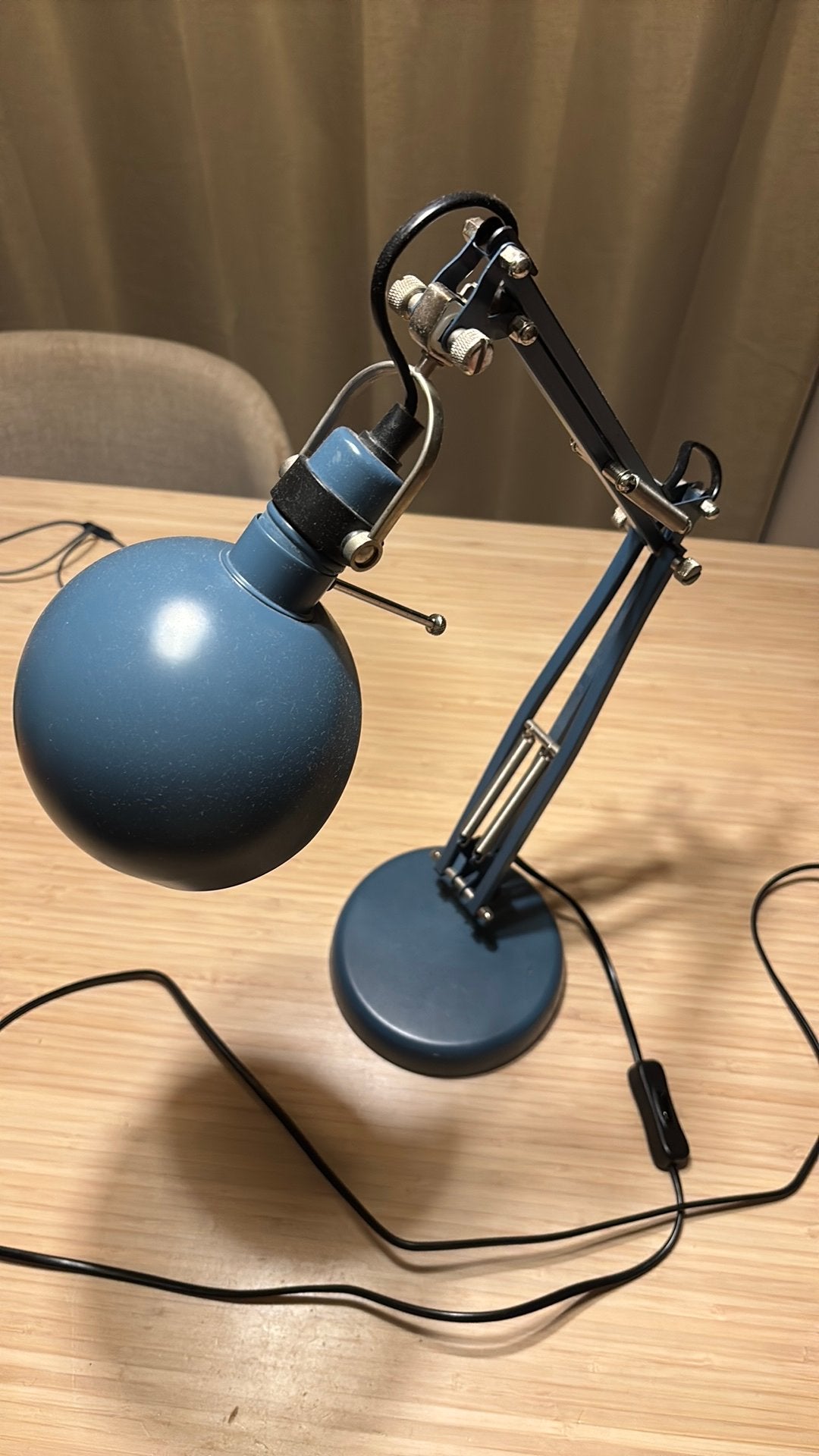 Blauwe bureaulamp, Ophalen of Verzenden, Zo goed als nieuw, Bureaulamp, IKEA
