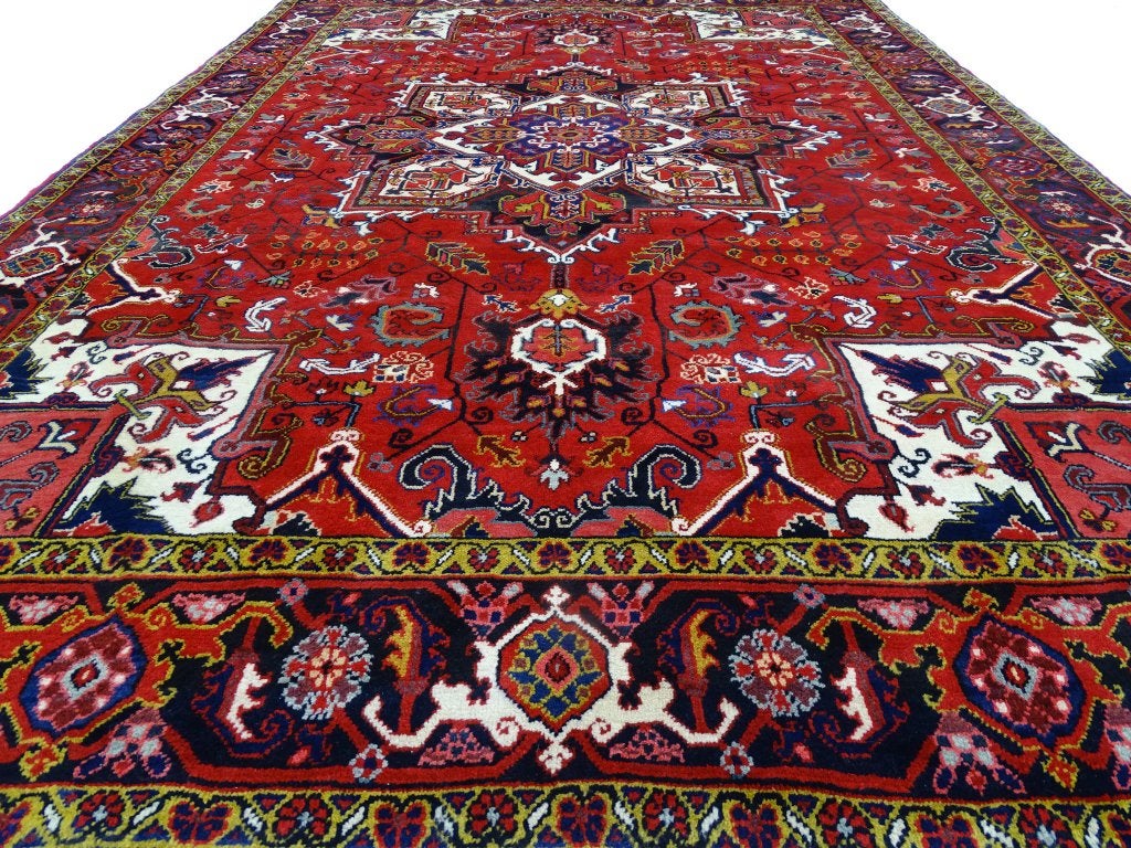 Perzisch tapijt - Heriz - 305 x 208 cm - Handgeknoopt, Antiek - Klassiek - Modern - Eclectisch, -, Blauw, -