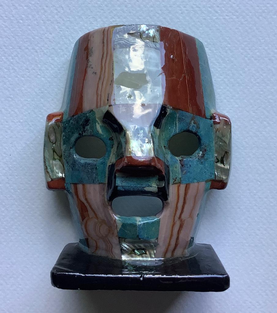Maya Azteken Doden Masker diverse steensoorten 154 gr./10 cm, Ophalen of Verzenden