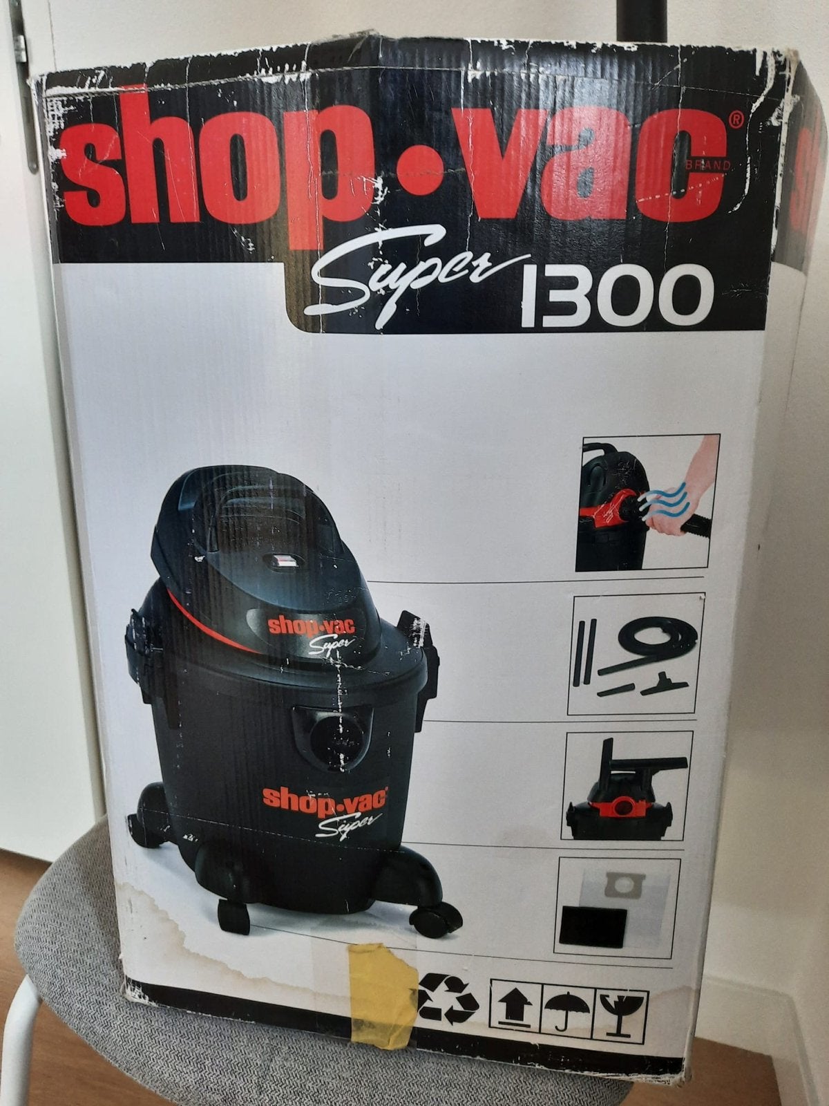 Shop-Vac Super 1300 Industriële Stofzuiger, Ophalen, Zo goed als nieuw, Industriële stofzuiger, Reservoir