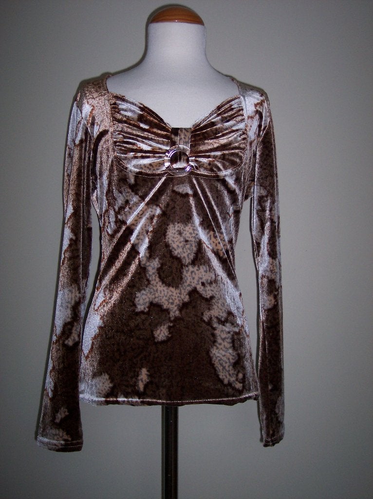 Trui Velours Dierenprint S 36  Bruin ( Jool ), Kleding | Dames, Verzenden, Zo goed als nieuw, Maat 36 (S), Bruin