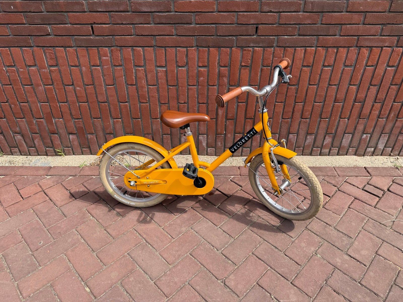 Gele Veloretti Maxi kinderfiets 16 inch, Ophalen, Gebruikt, Terugtraprem, 16 tot 20 inch