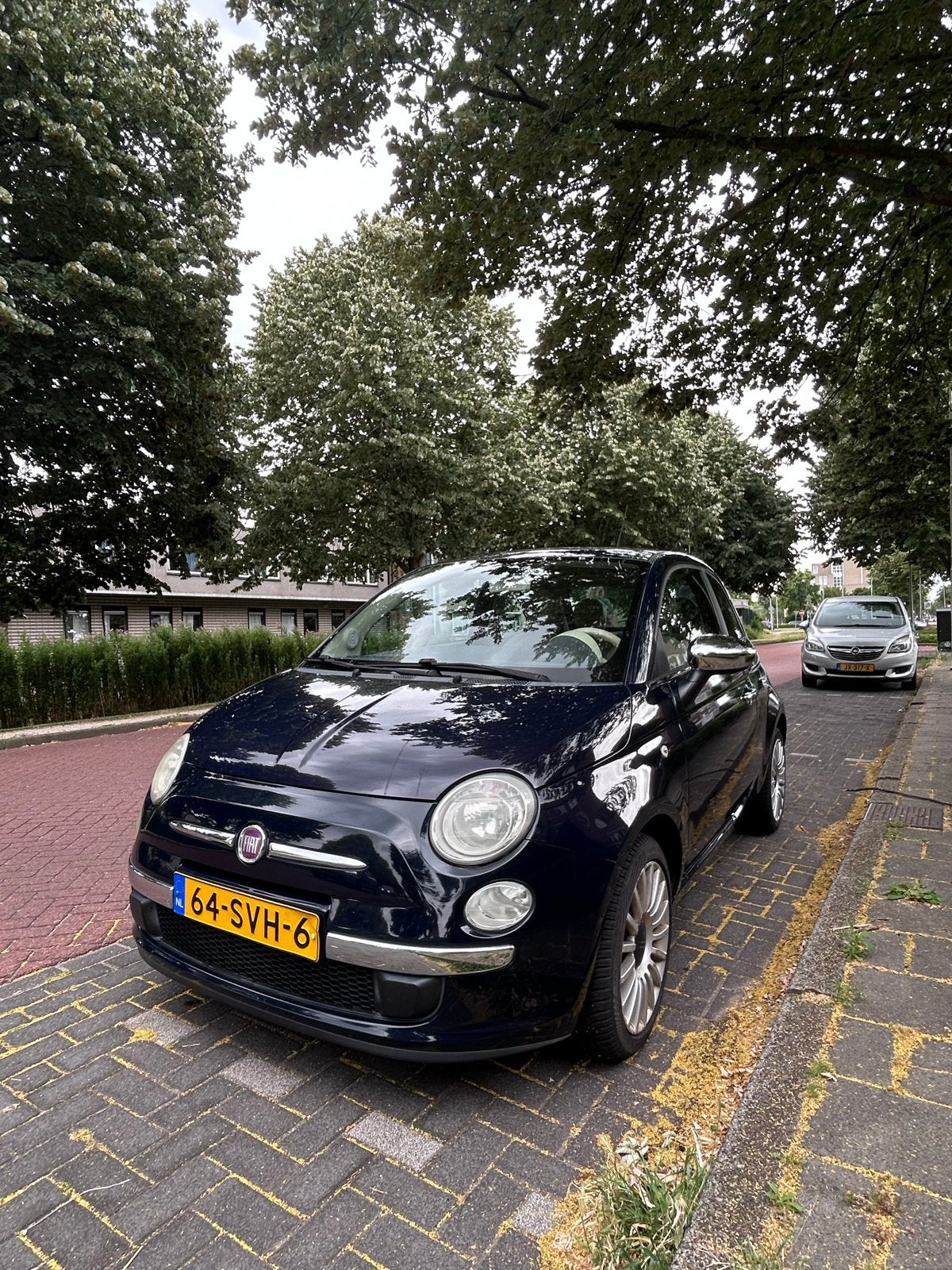 Fiat 500 1.2 69pk LPG 2011 Blauw, 1242 cc, 4 cilinders, 840 kg, Origineel Nederlands