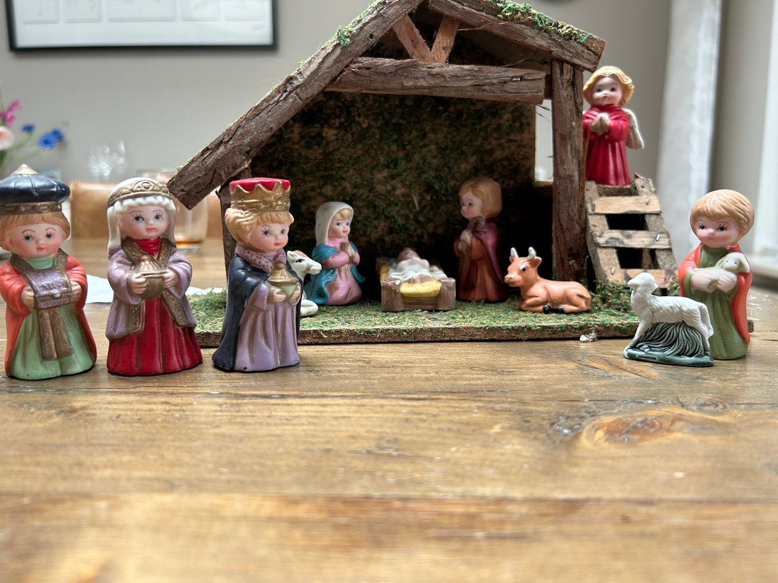Mooie kerstgroep met stal, Ophalen of Verzenden