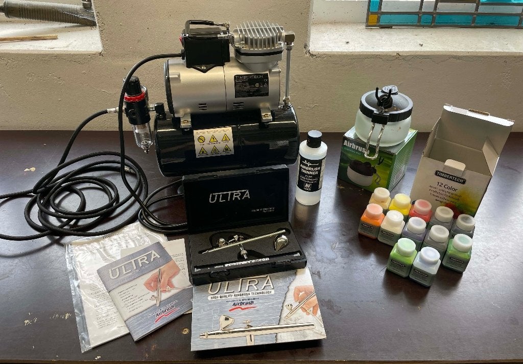 Complete airbrush set - zo goed als nieuw, Ophalen, Zo goed als nieuw, Airbrush en Toebehoren