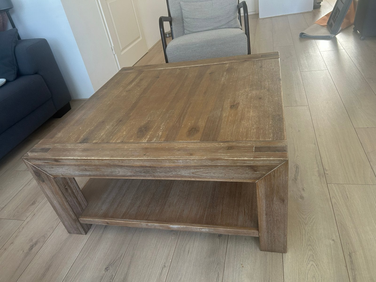 Robuuste salontafel 90x90x42 cm, Huis en Inrichting, Ophalen, Gebruikt, Vierkant, 50 tot 100 cm