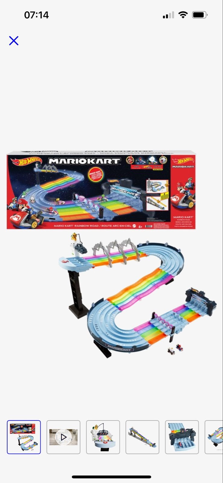 Hot Wheels Mario Kart Regenboog Raceset Speelset, Ophalen, Racebaan, Zo goed als nieuw, Hot Wheels
