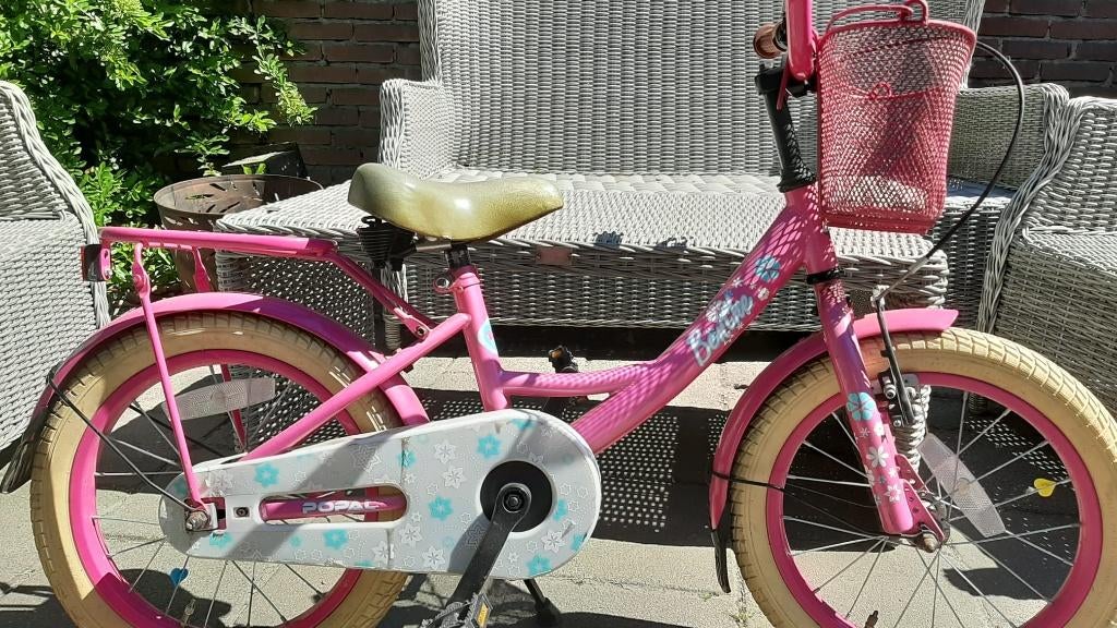Meisjes kinderfiets Popal 16 inch, Ophalen, Terugtraprem, Popal, 16 tot 20 inch