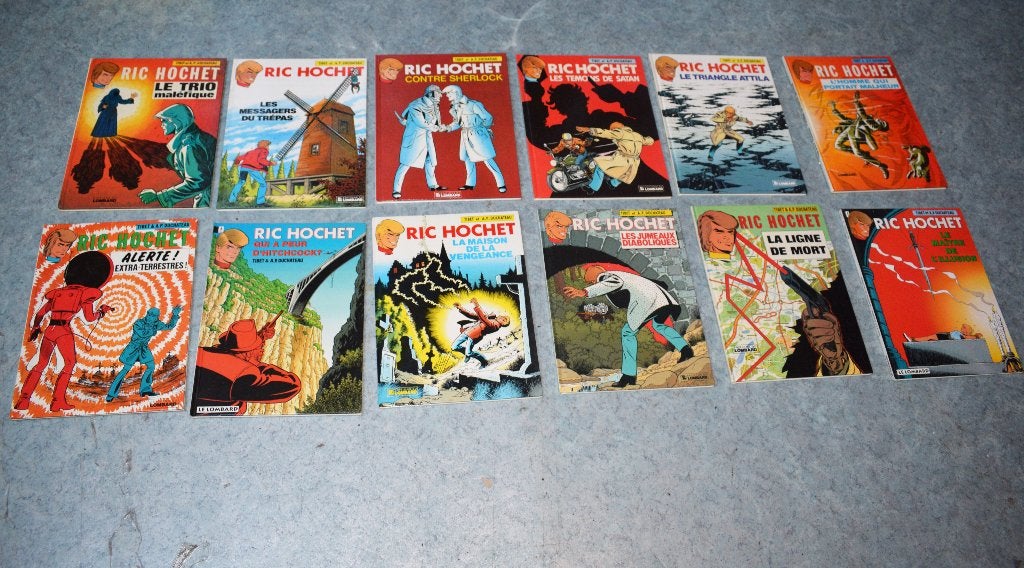 Verzameling 12 Stripboeken ric hochet Comics, Meerdere stripboeken, Ophalen of Verzenden, Gelezen