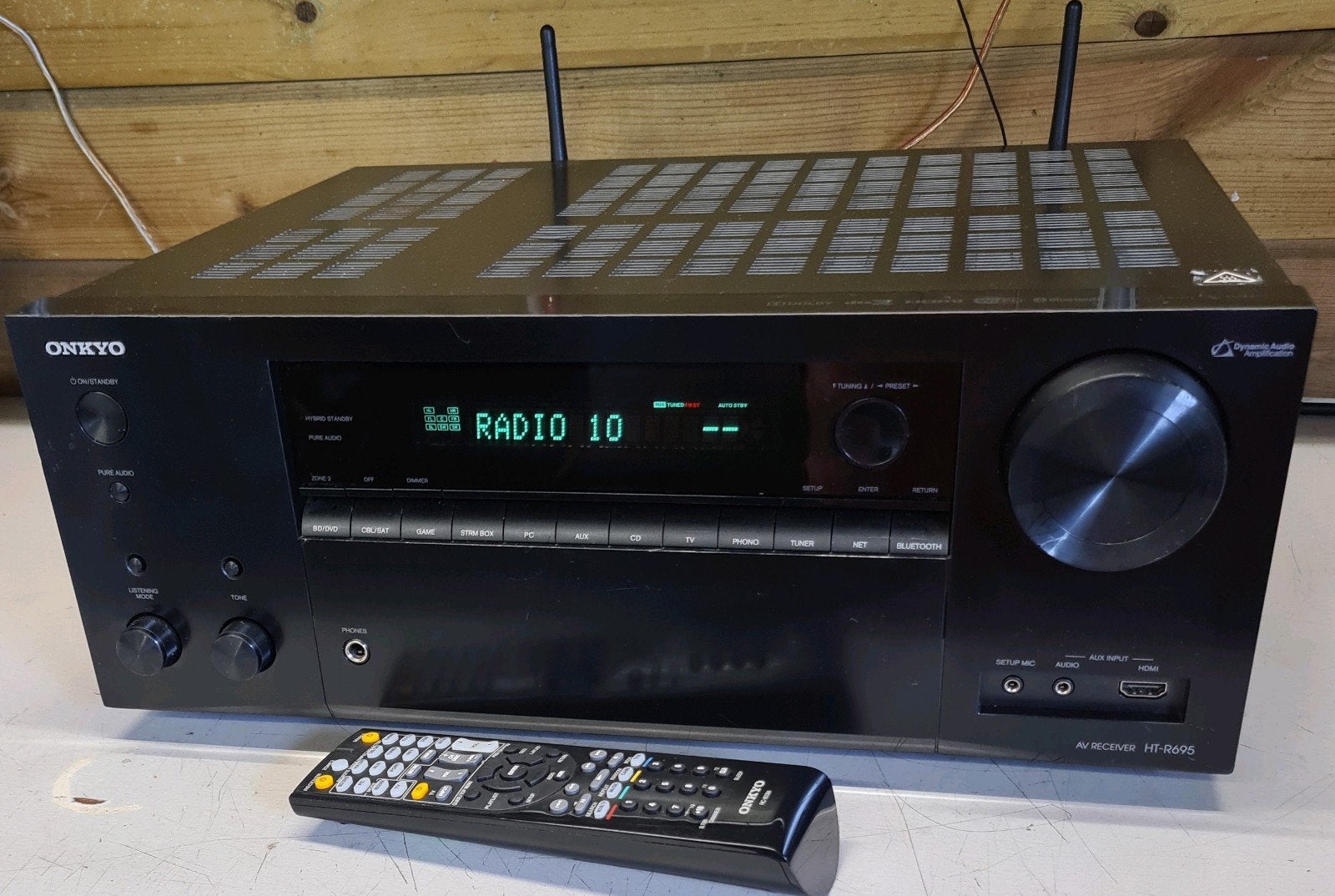 Onkyo receiver ht-r695 + afstandsbediening wifi bluetooth, Ophalen of Verzenden, 120 watt of meer, Onkyo