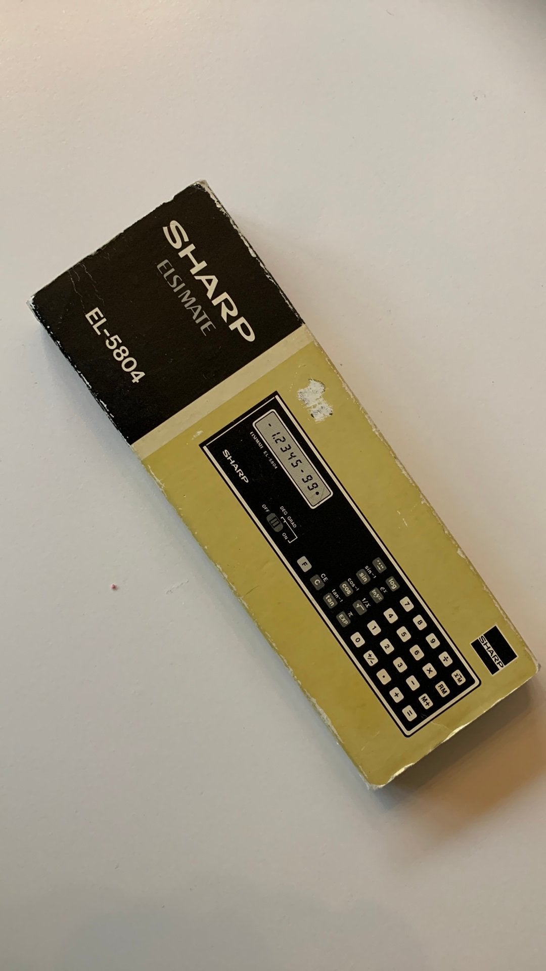 Vintage rekenmachine Sharp EL-5804 jaren-70 compleet werkt, Ophalen of Verzenden, Zo goed als nieuw, Overige aantallen, Overige merken