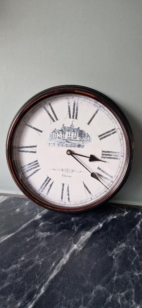 Klok, Rond Ø 33 cm, Huis en Inrichting, Woonaccessoires | Klokken, Ophalen of Verzenden, Zo goed als nieuw, Analoog, Wandklok