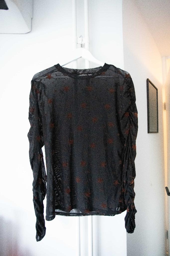 Zwarte mesh top met sterrenpatroon Aaiko maat L, Aaiko, Zwart, Maat 42/44 (L), Ophalen of Verzenden