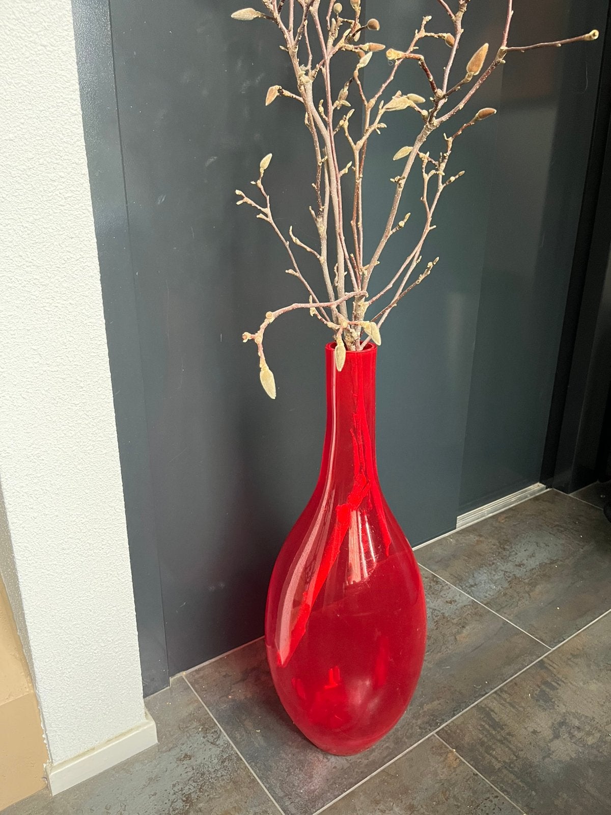 Grote glazen vaas 70 cm., Ophalen, Zo goed als nieuw