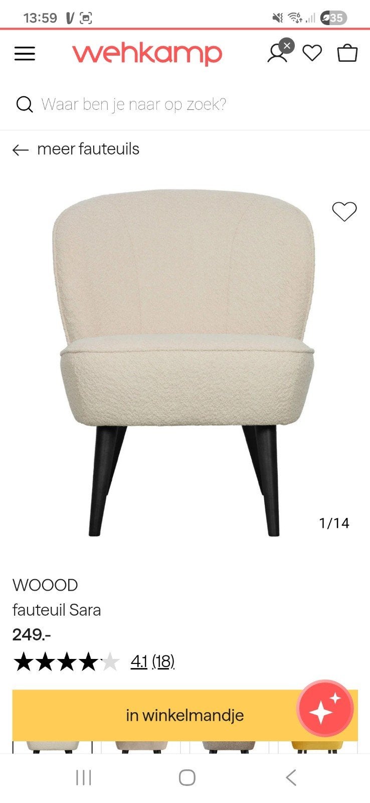 Woods teddy stoel, Huis en Inrichting, Stoelen, Ophalen, Overige kleuren, Nieuw, Eén