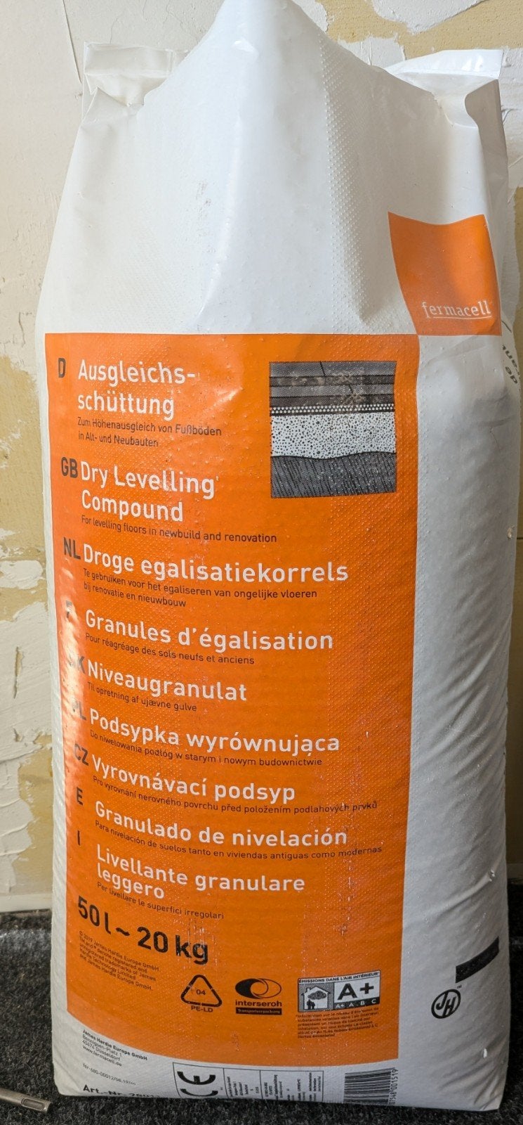 Fermacell egalisatiekorrels, schroeven, lijm en randstroken, Ophalen, Nieuw