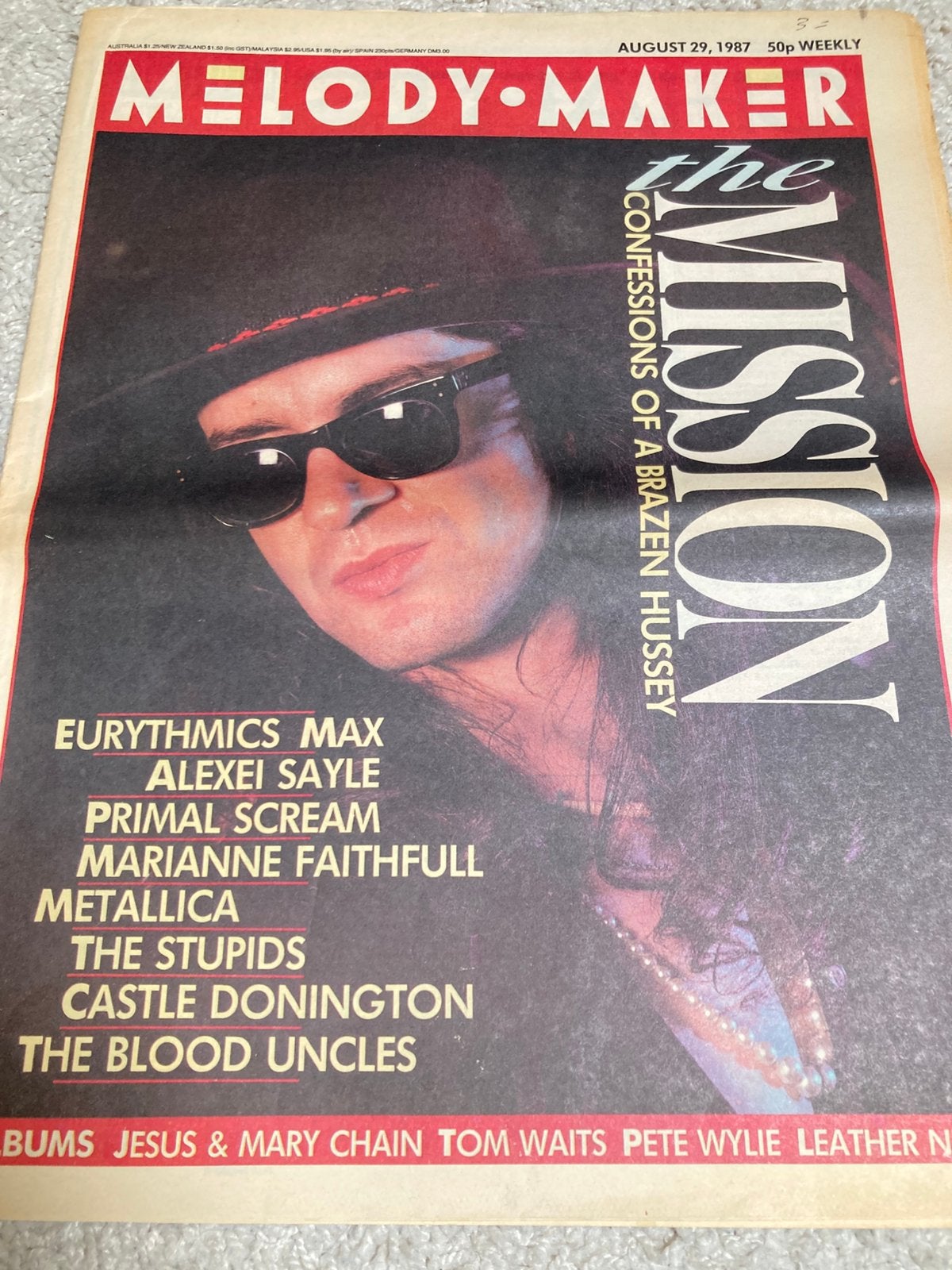 MELODY MAKER 1987 MAX Primal Scream TROJANS Metallica, Ophalen of Verzenden, Zo goed als nieuw, Muziek, Film of Tv