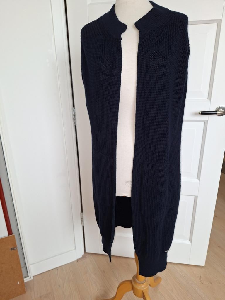 Prachtig lang vest gilet BEAU Beautiful Basics mt 44 46, Blauw, Maat 42/44 (L), Ophalen of Verzenden, Zo goed als nieuw