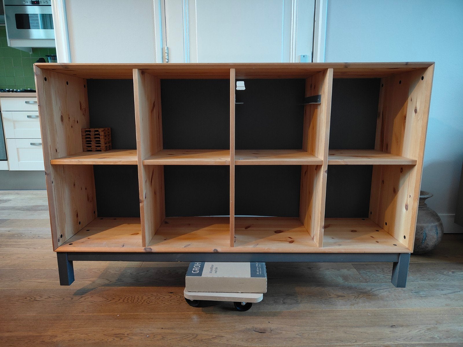 Houten vakkenkast Vinylkast platenkast, Ophalen, Gebruikt