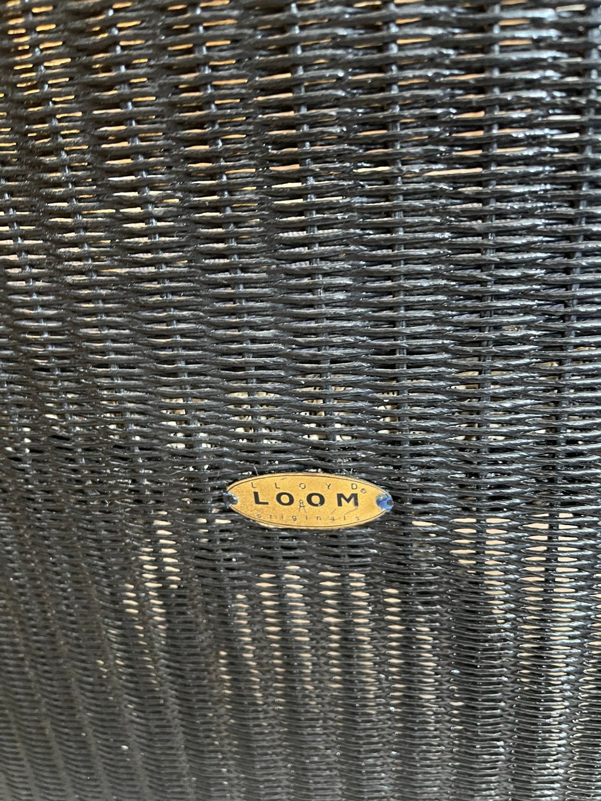 Zwarte Loom stoel met kussen, Ophalen, Gebruikt, Zwart, Riet of Rotan