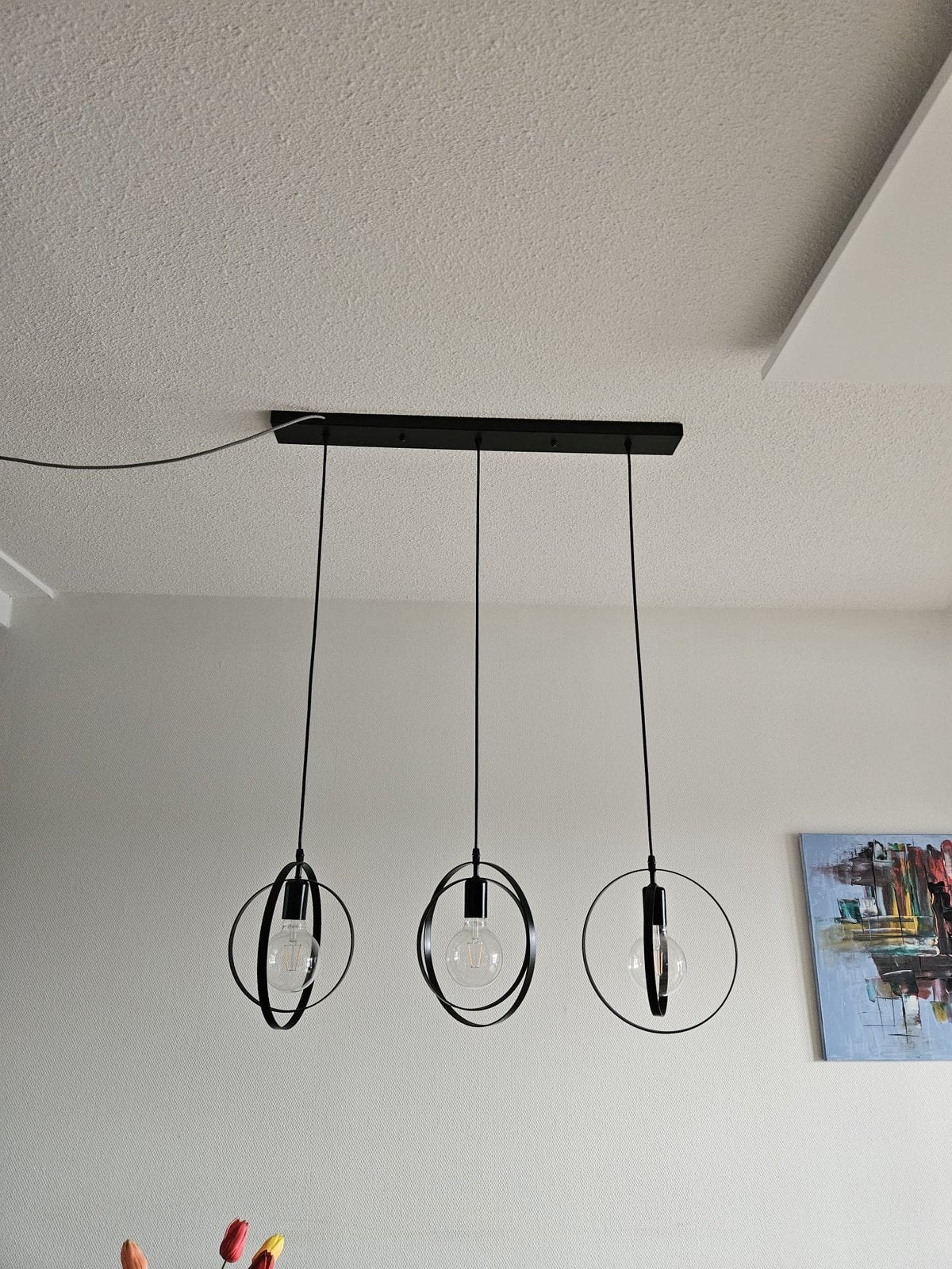 Plafond hanglamp incl peertjes, Ophalen of Verzenden, Zo goed als nieuw