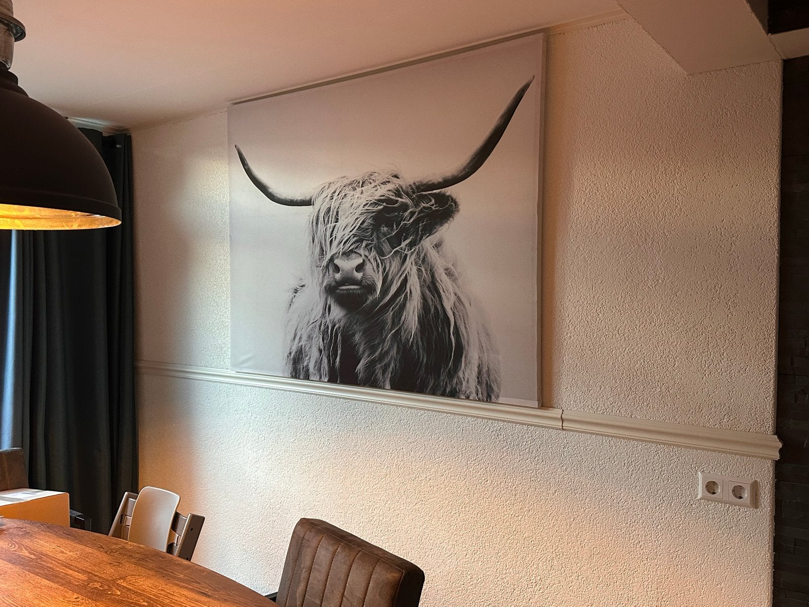 Groot Schilderij Schotse Hooglander op doek, Ophalen, 125 cm of meer, 75 – 100, Print