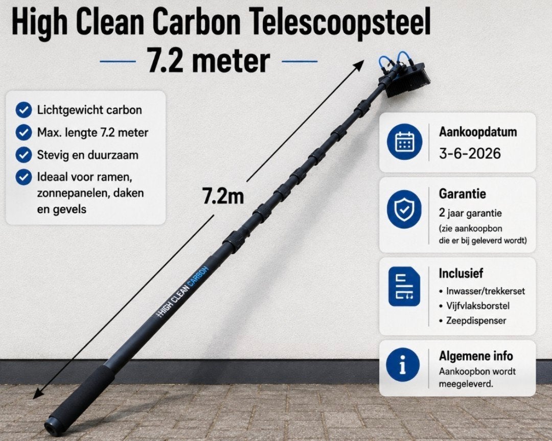 High Clean Carbon Fiber Telescoopsteel van 7.2 meter, Ophalen