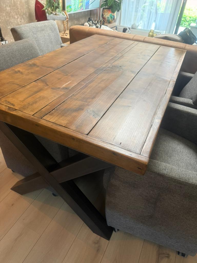 eet hoek tafel, Gebruikt, 100 tot 150 cm, Rechthoekig, Overige houtsoorten