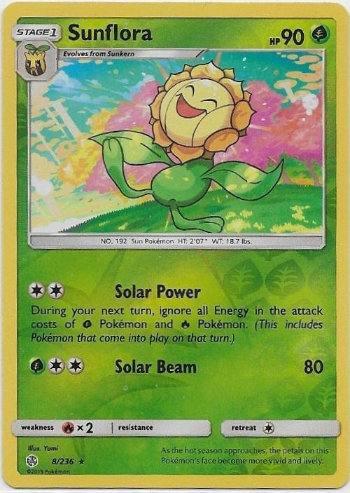 Cosmic Eclipse,  Sunflora [reverse] 8/236, Hobby en Vrije tijd, Verzamelkaartspellen | Pokémon, Nieuw, Losse kaart, Verzenden