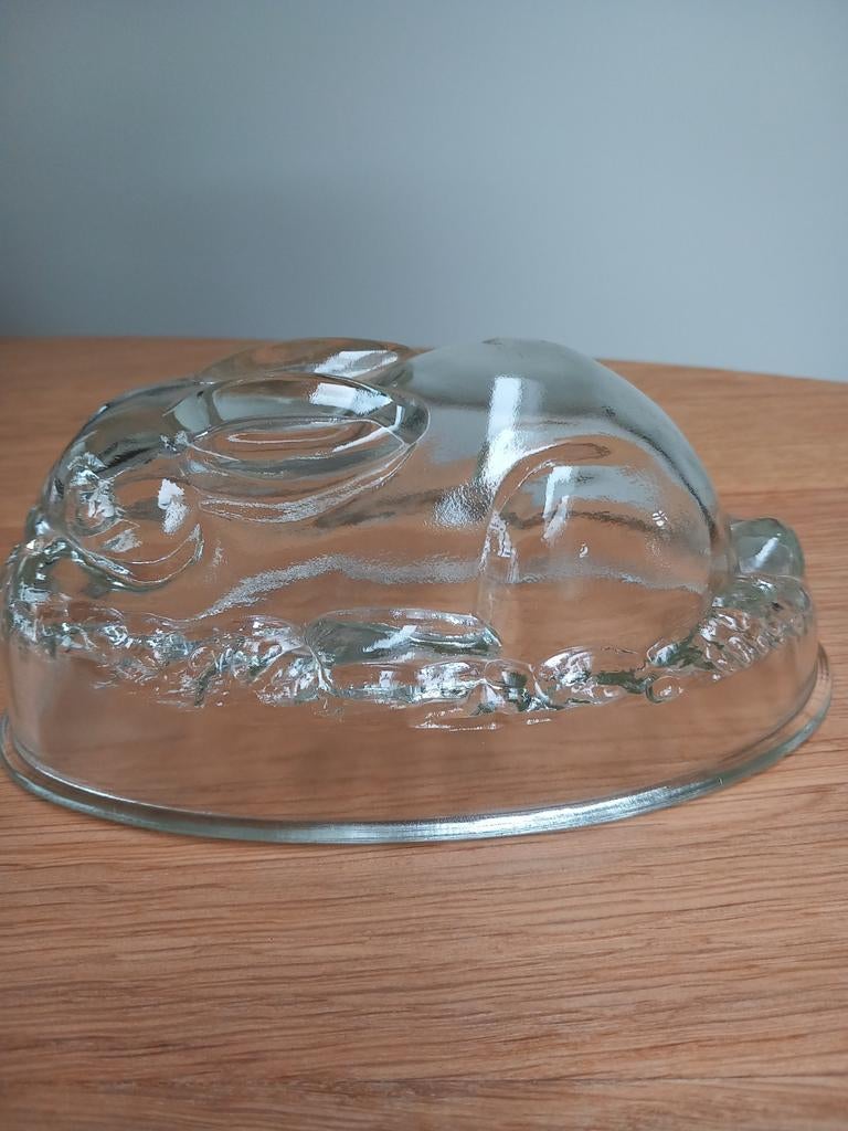 Vintage glazen puddingvorm konijn, Overige typen, Ophalen of Verzenden, Gebruikt, Glas