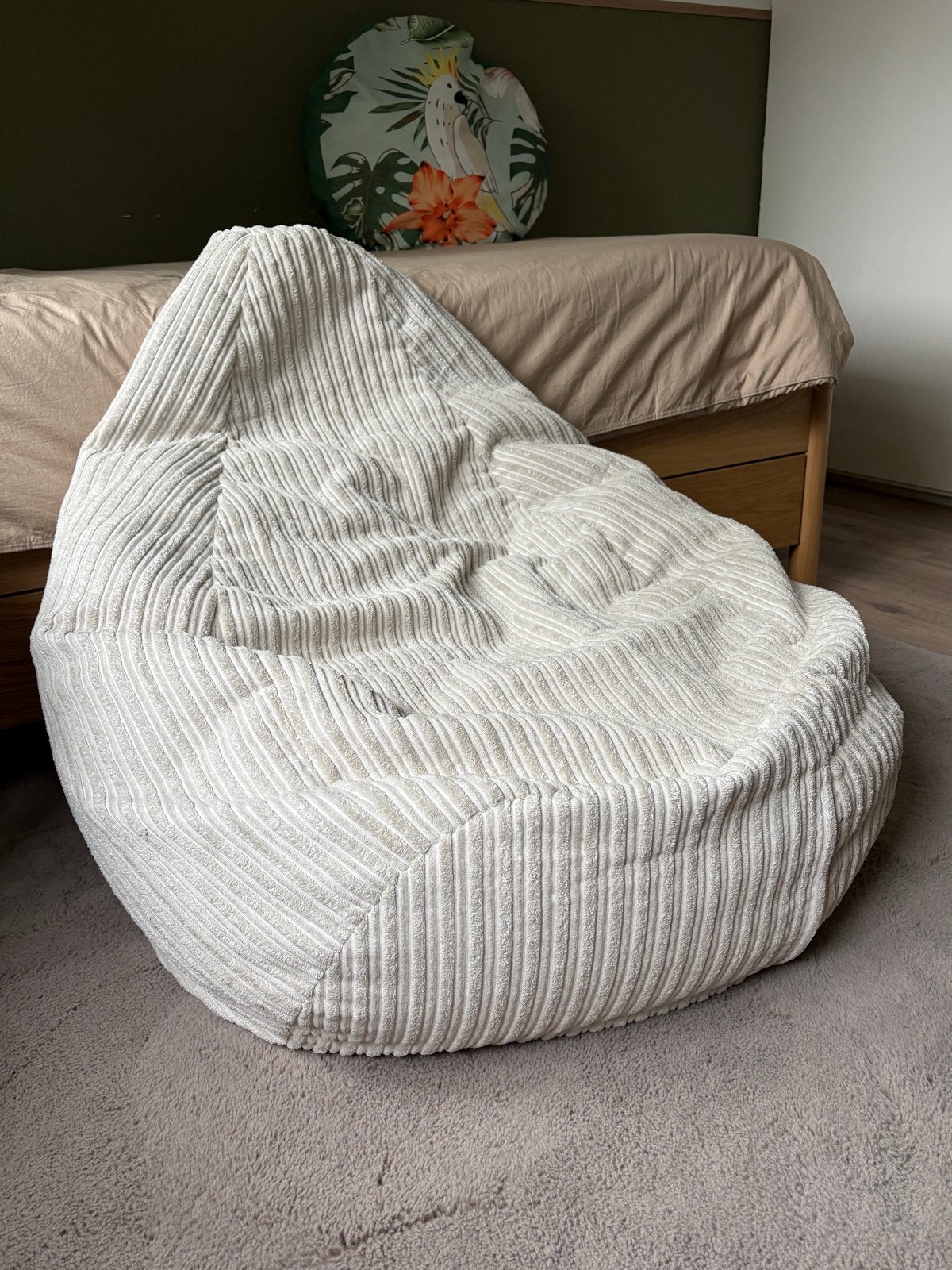 Big Bertha zitzak, zo goed als nieuw gaming stoel loungepug, Ophalen, Zo goed als nieuw, Beige, Zitzak