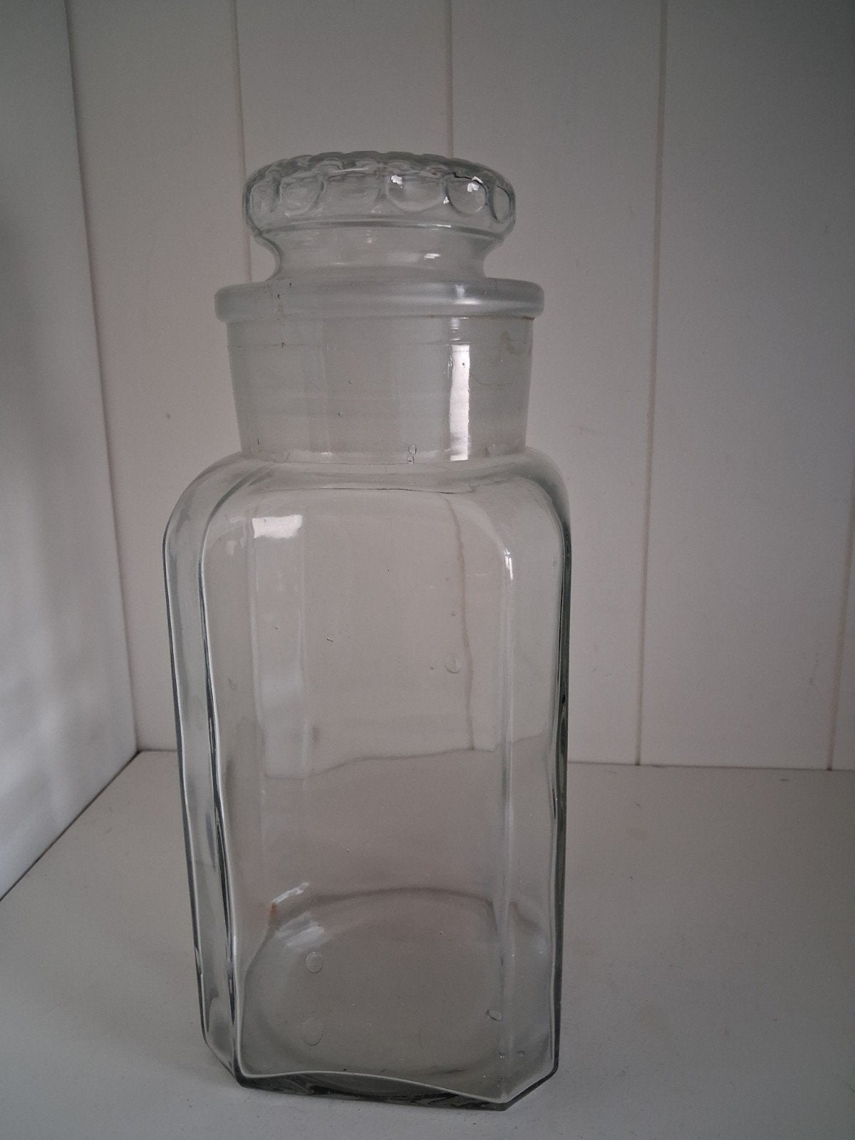 Vintage glazen voorraadpot/apothekerspot, Ophalen of Verzenden, Glas, Pot, Bus of Blik
