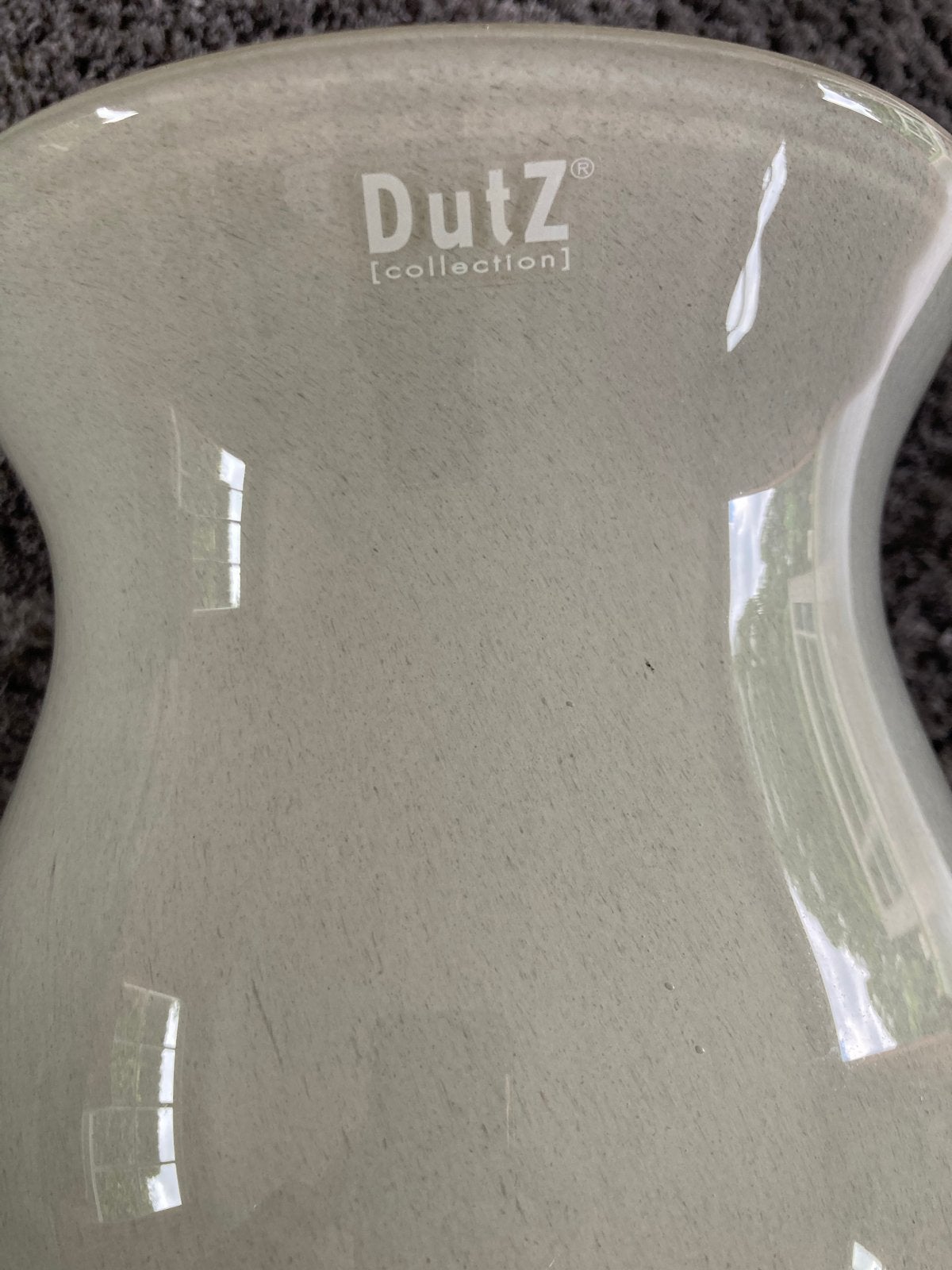 DutZ Collection vaas, grijs glas,  26,5 cm als nieuw, Huis en Inrichting, Woonaccessoires | Vazen, Ophalen, 26 cm, Handgemaakt