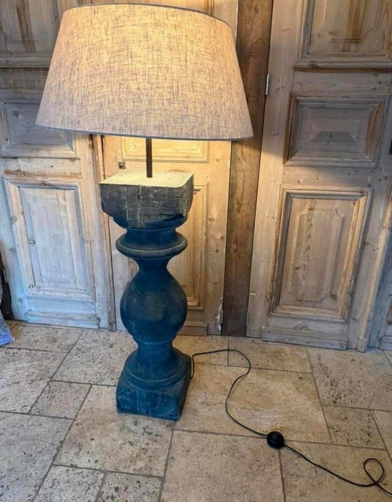 XXL Baluster Vloerlamp excl kap, Ophalen, 100 tot 150 cm, Nieuw, Landelijke stijl