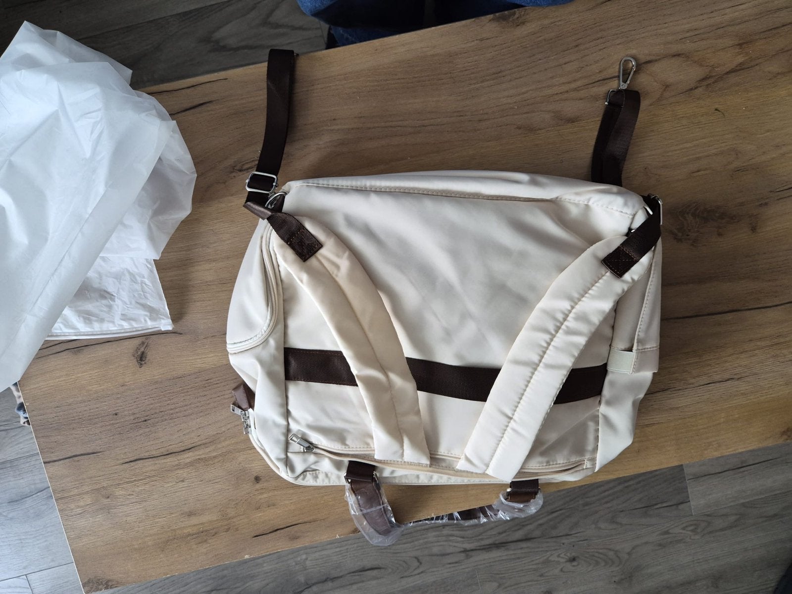 Mommy Bag - Crème Witte Luiertas met Schouderband, Ophalen of Verzenden, Nieuw, Rugzak