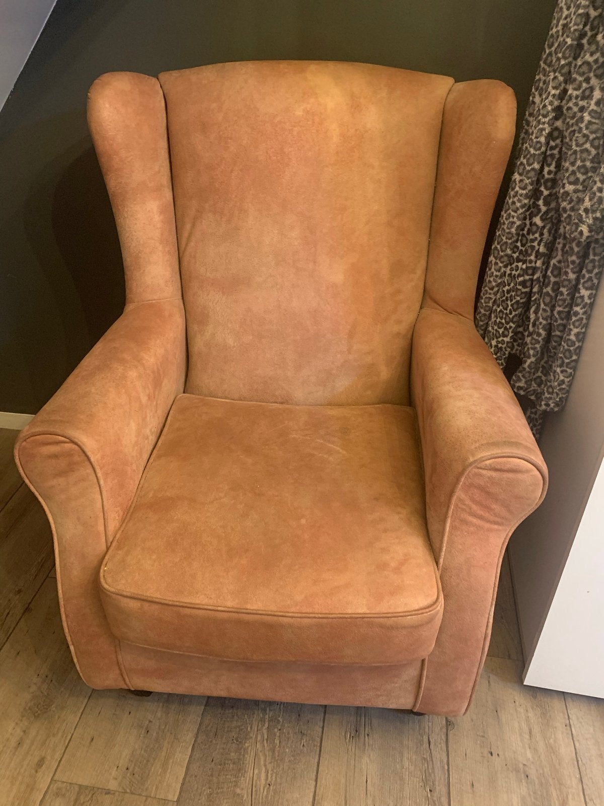 Comfortabele fauteuil - Oranje/bruin, Ophalen, Gebruikt, Stof, 75 tot 100 cm