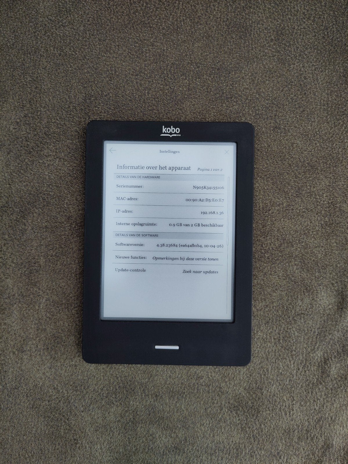 Kobo touch e-reader - werkt perfect, Computers en Software, E-readers, Gebruikt, 6 inch of minder, 4 GB of minder, Uitbreidbaar geheugen