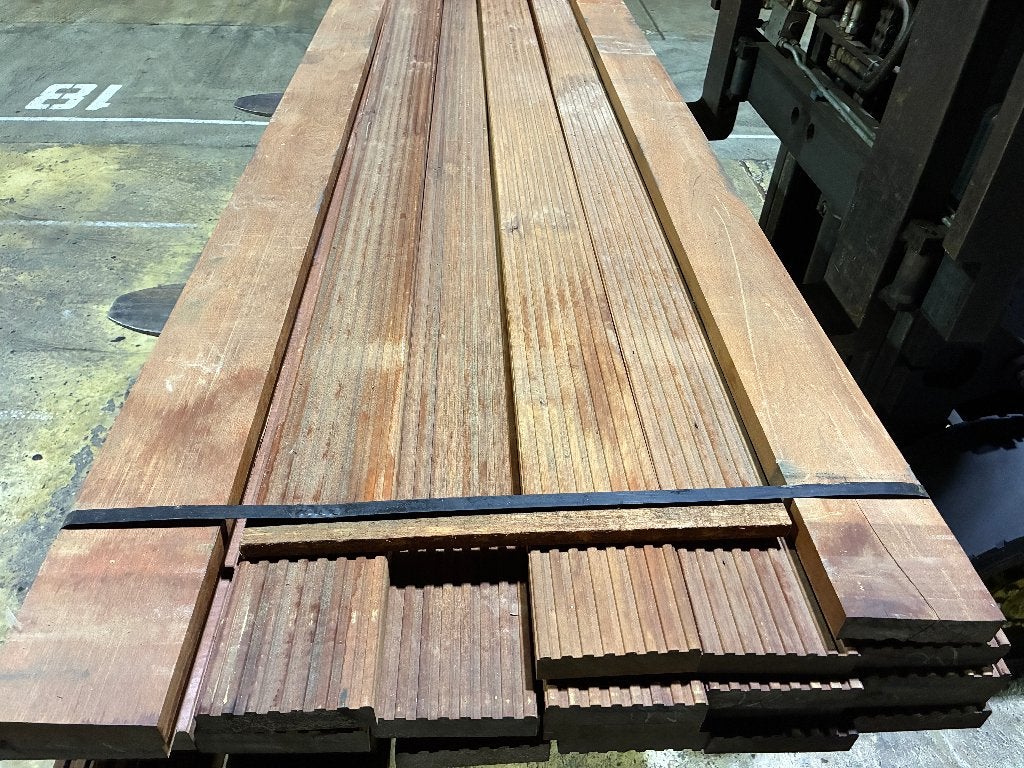 Massaranduba hardhout planken vlonderplanken 34x135mm, Ophalen, Nieuw, Hout