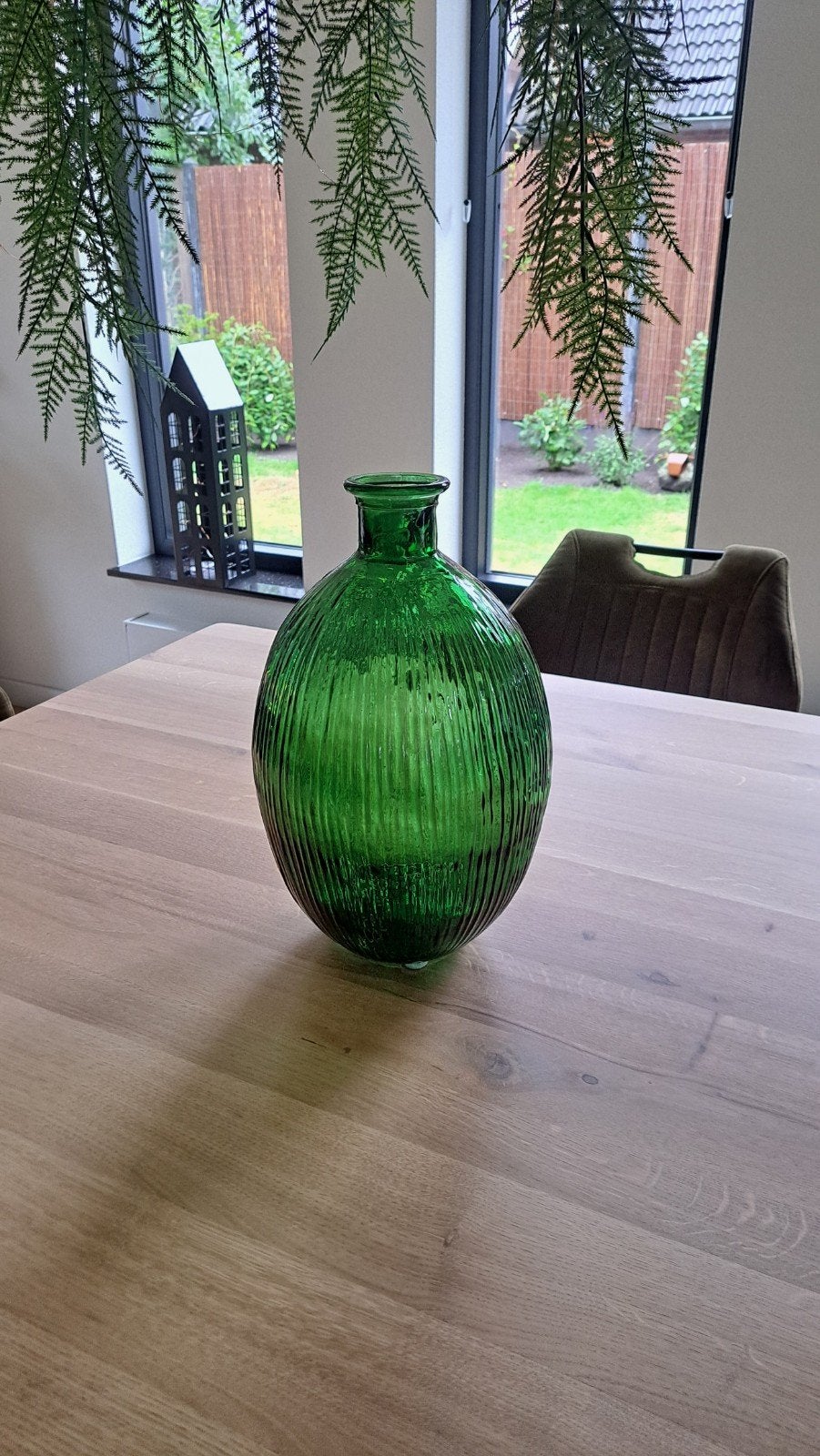 Vaas groen glas, Huis en Inrichting, Woonaccessoires | Vazen, Ophalen, Groen, Glas