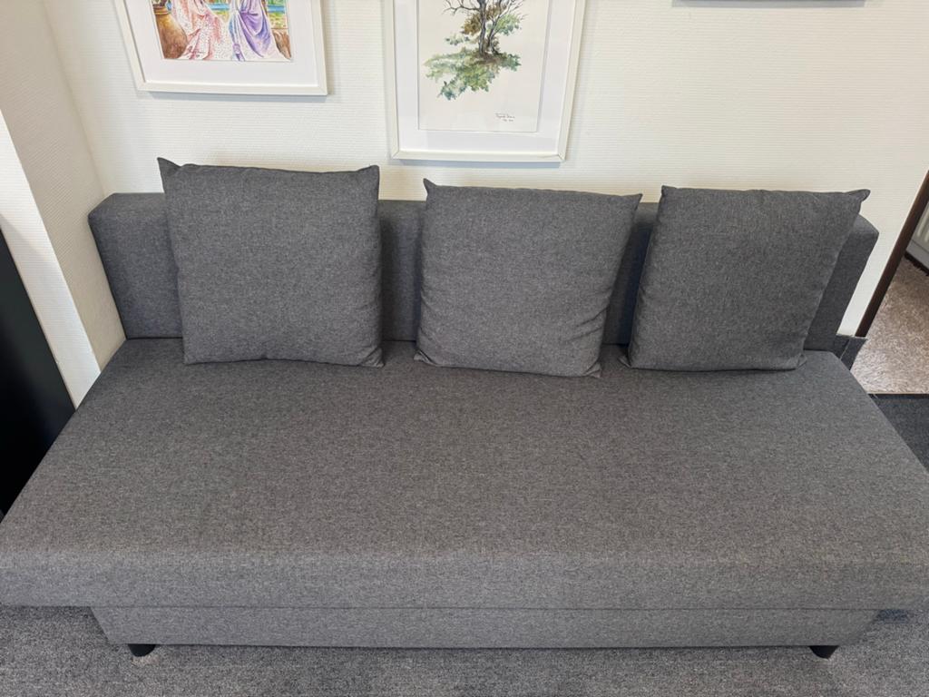 IKEA ASARUM slaapbank - Grijs, zo goed als nieuw, Tweepersoons, Zo goed als nieuw, Overige maten, Grijs