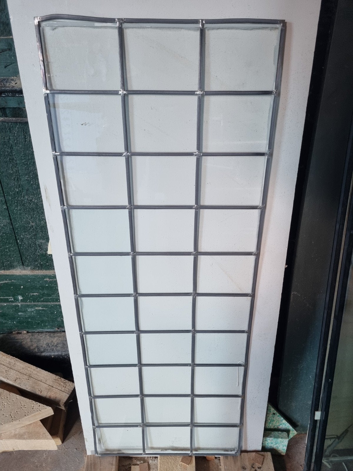 2 stuks glas in lood ramen 1060x408mm, Gevelraam of Ruit, Minder dan 80 cm, Ophalen of Verzenden, Minder dan 80 cm