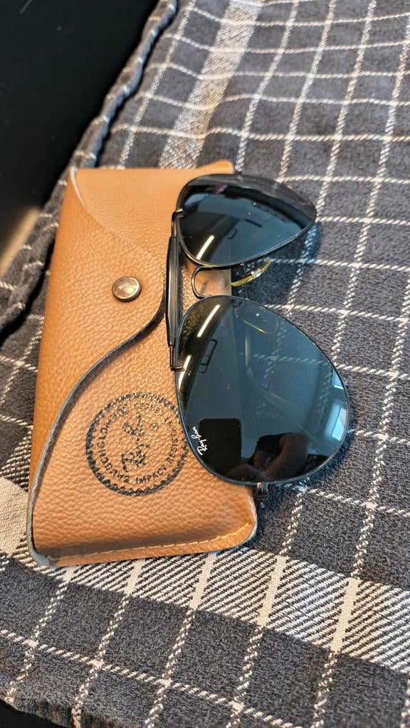 Rayban B&L Outdoorsman Zonnebril Black-Metal 62-14, Zonnebril, Zwart, Ophalen of Verzenden, Zo goed als nieuw
